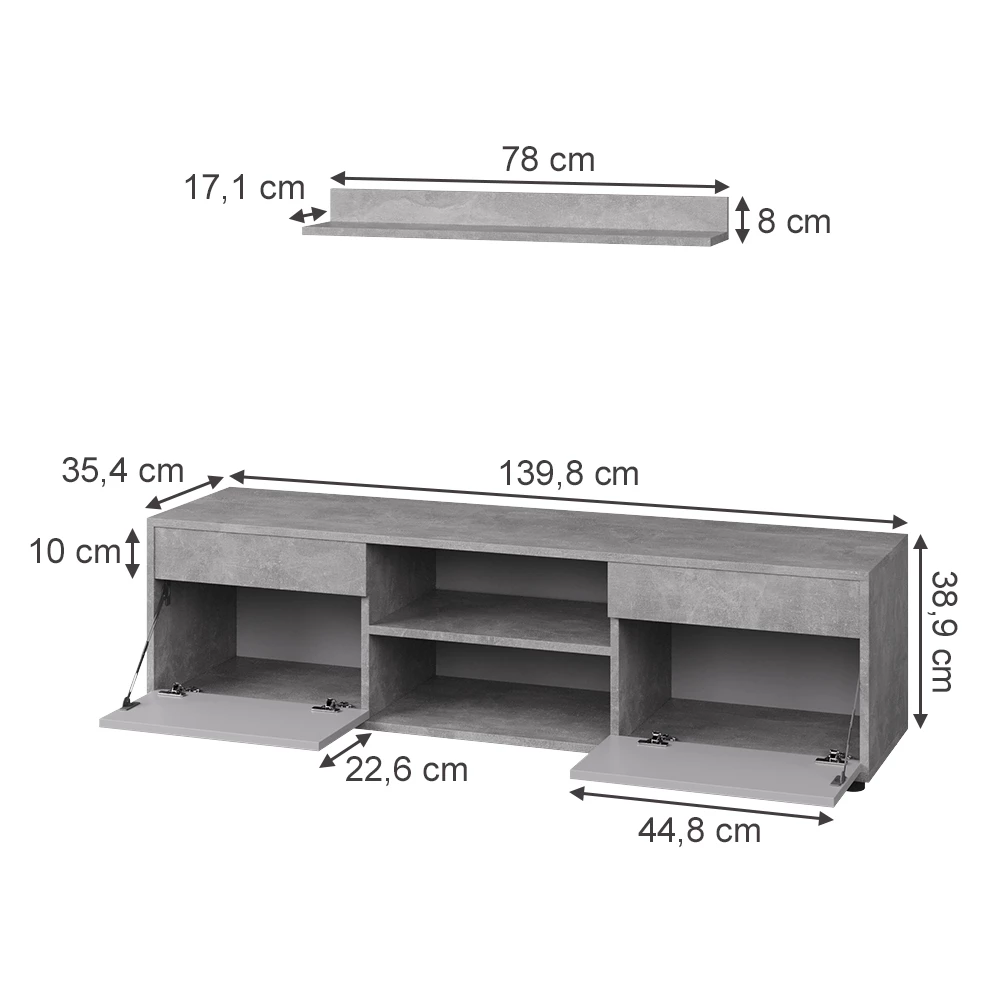 Living wall in Concrete/White on white background