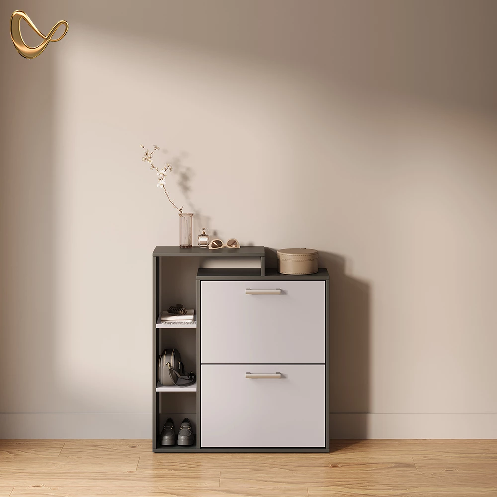 Schuhkipper Ortello Anthrazit/Greige 80 x 90 cm livinity®