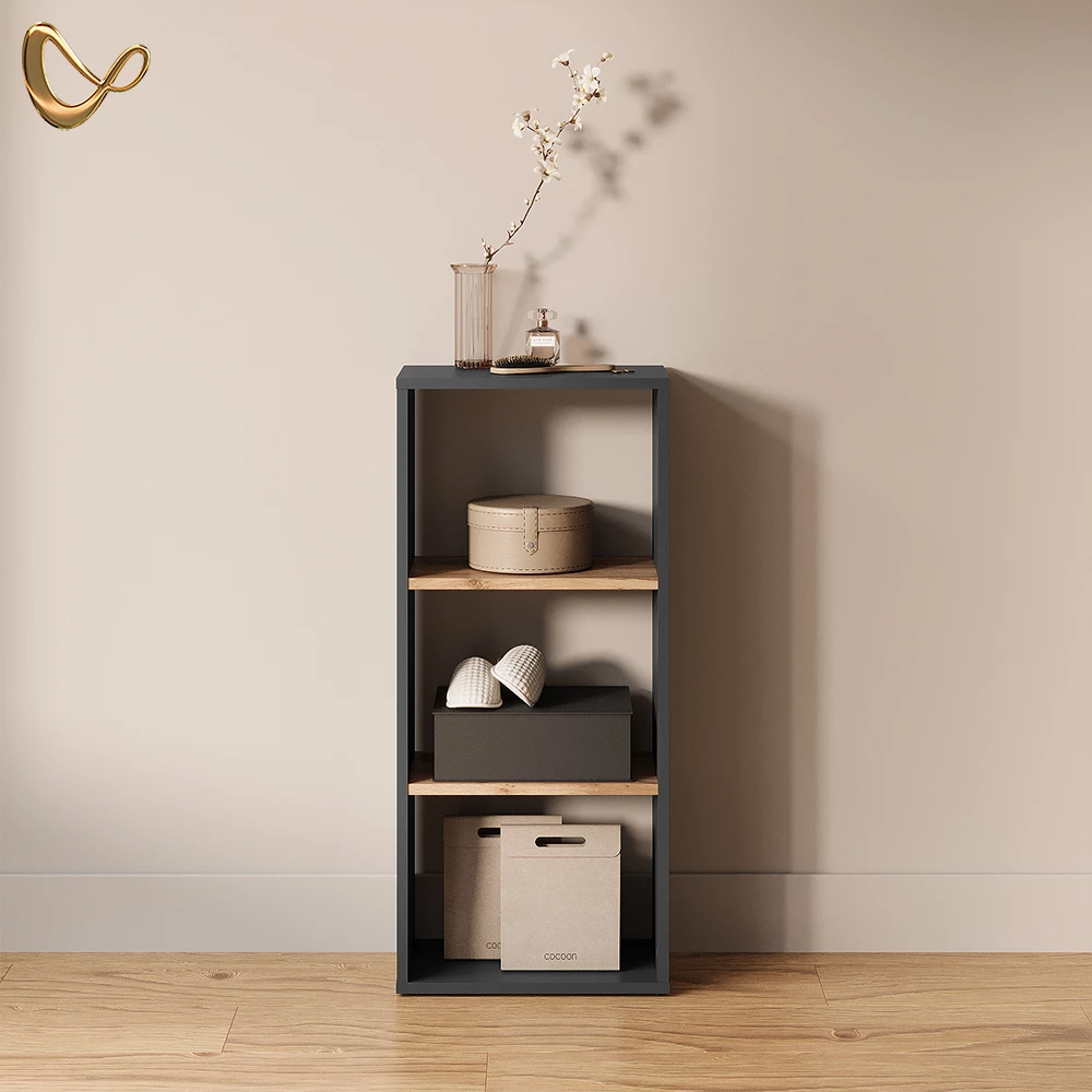 Aufbewahrungsregal Ortello Anthrazit/Goldkraft Eiche 40 x 90.5 cm livinity®