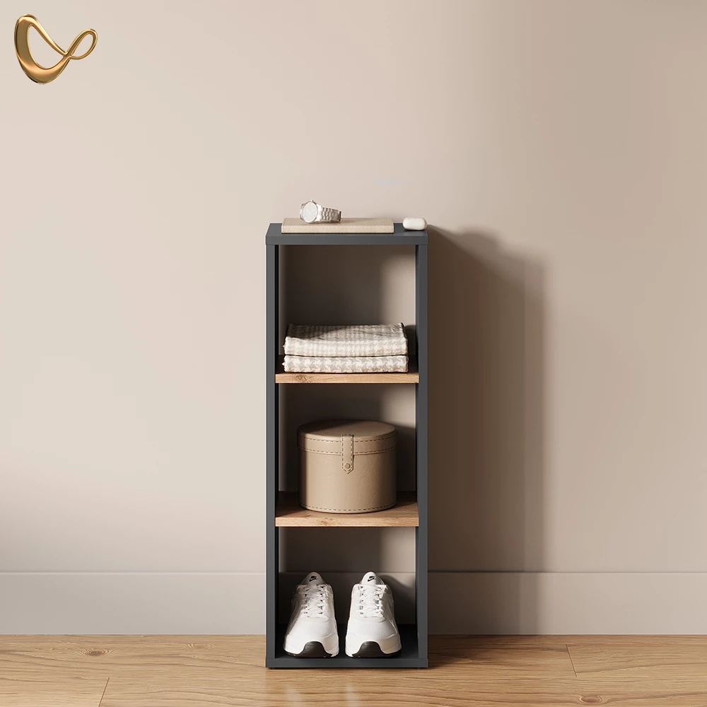 Aufbewahrungsregal Ortello Anthrazit/Goldkraft Eiche 30 x 80.1 cm livinity®