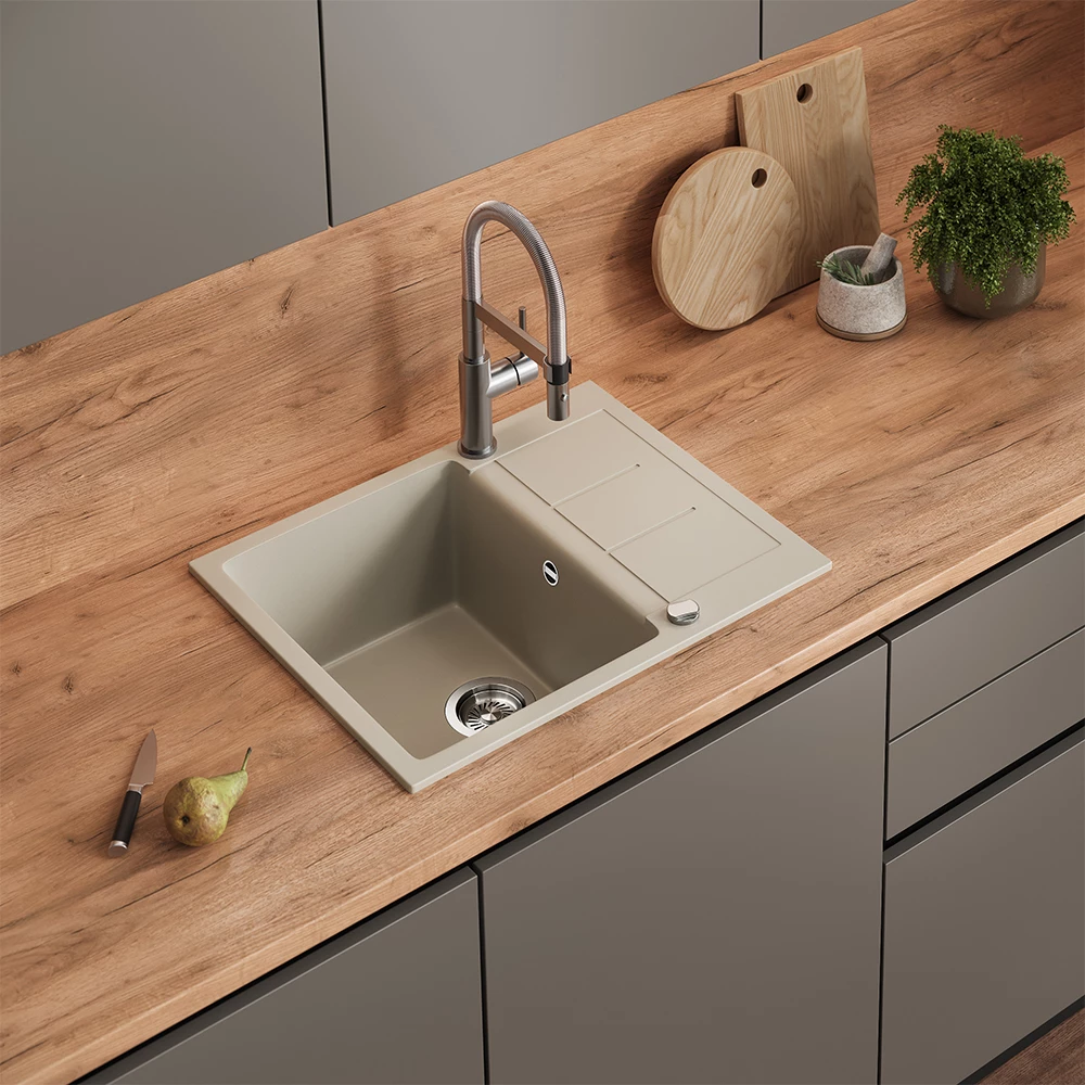 Spülbecken Rom Beige 62 x 50 cm Bergström