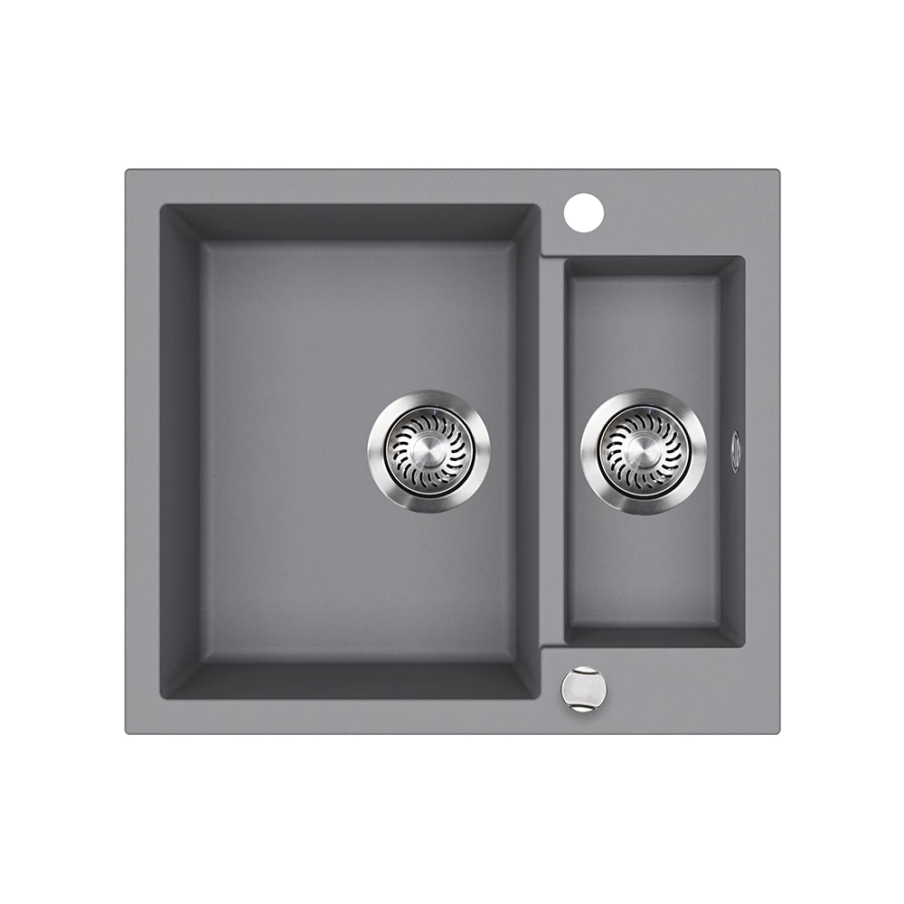 Evier en Gris sur fond blanc