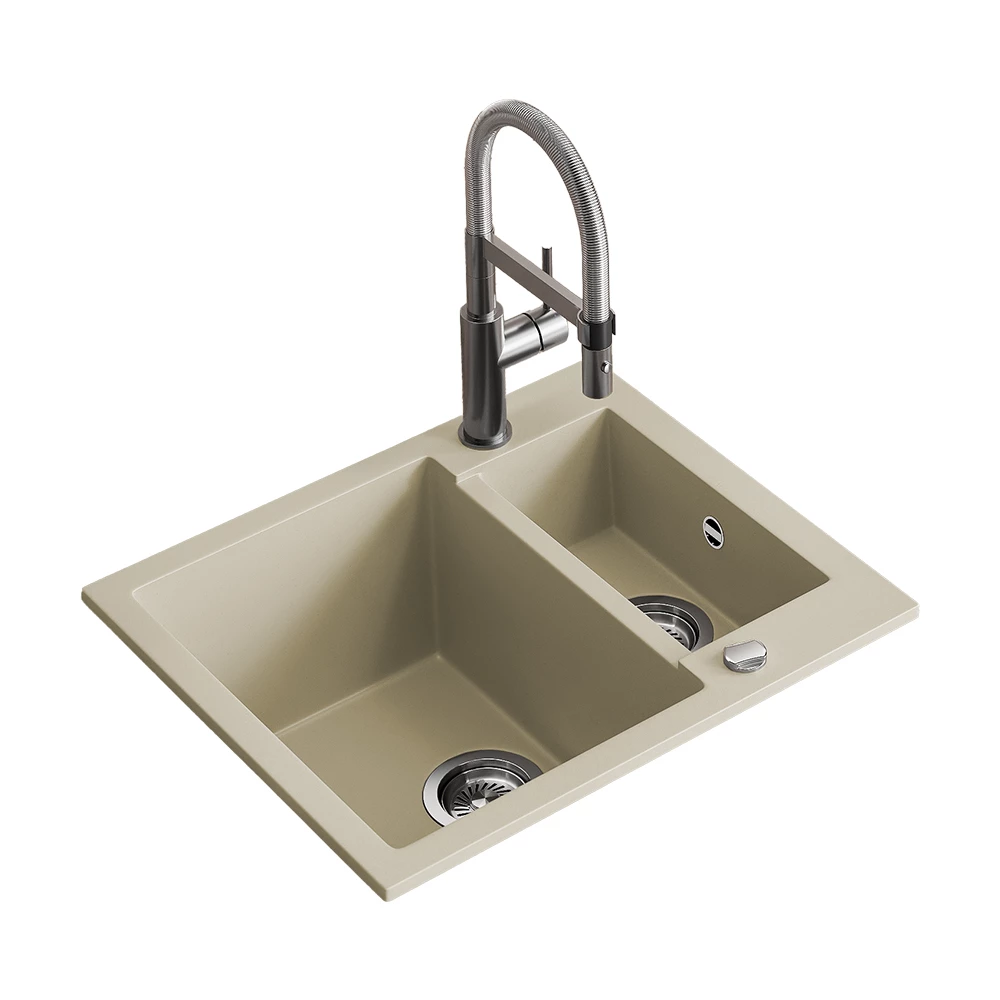 Lavello in Beige on white background with decorative elements