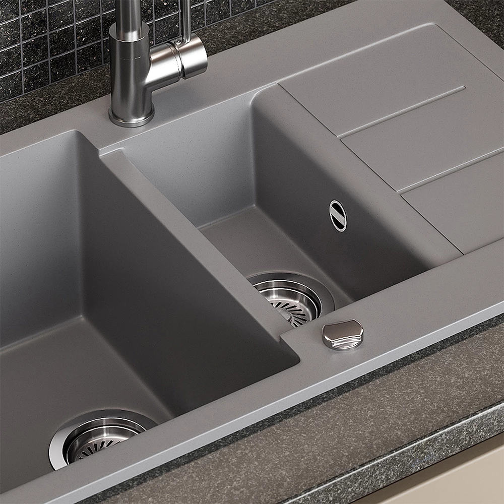 Close-up of Lavello in Grigio, showing texture/details