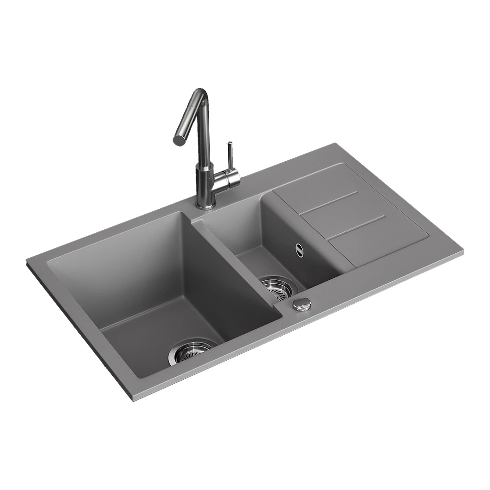 Lavello in Grigio on white background with decorative elements