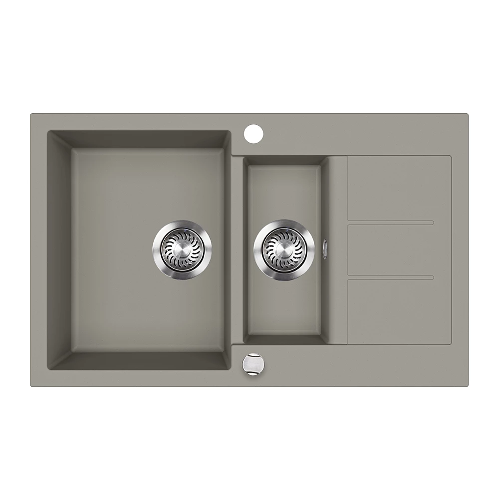 Spülbecken in Beton auf weißem Hintergrund