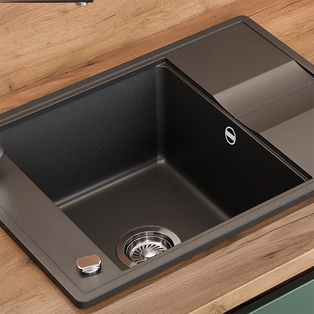 Close-up of Lavello in Nero, showing texture/details