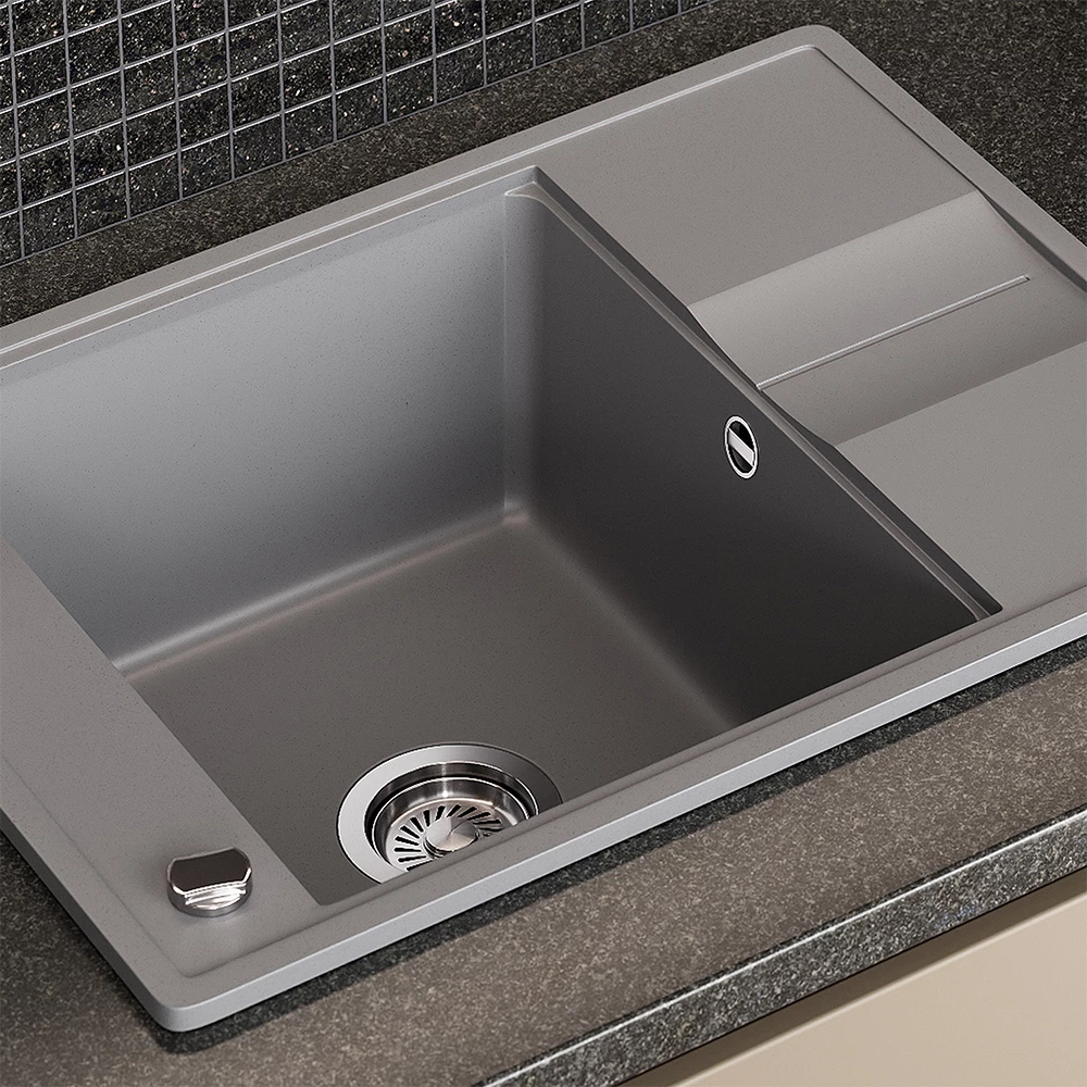 Close-up of Lavello in Grigio, showing texture/details