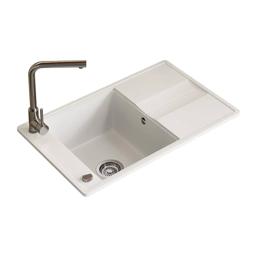 Lavello in Bianco on white background with decorative elements