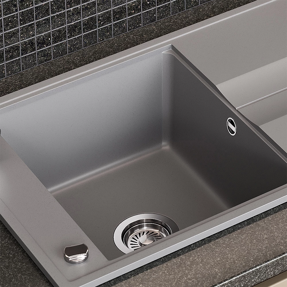 Close-up of Lavello in Grigio, showing texture/details