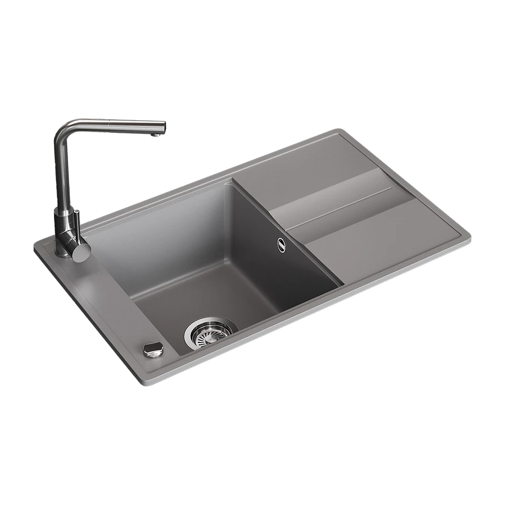 Lavello in Grigio on white background with decorative elements