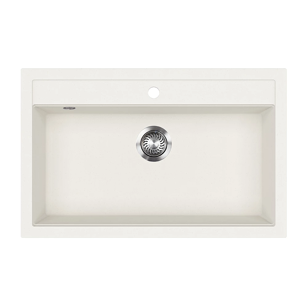 Spülbecken in Weiß auf weißem Hintergrund