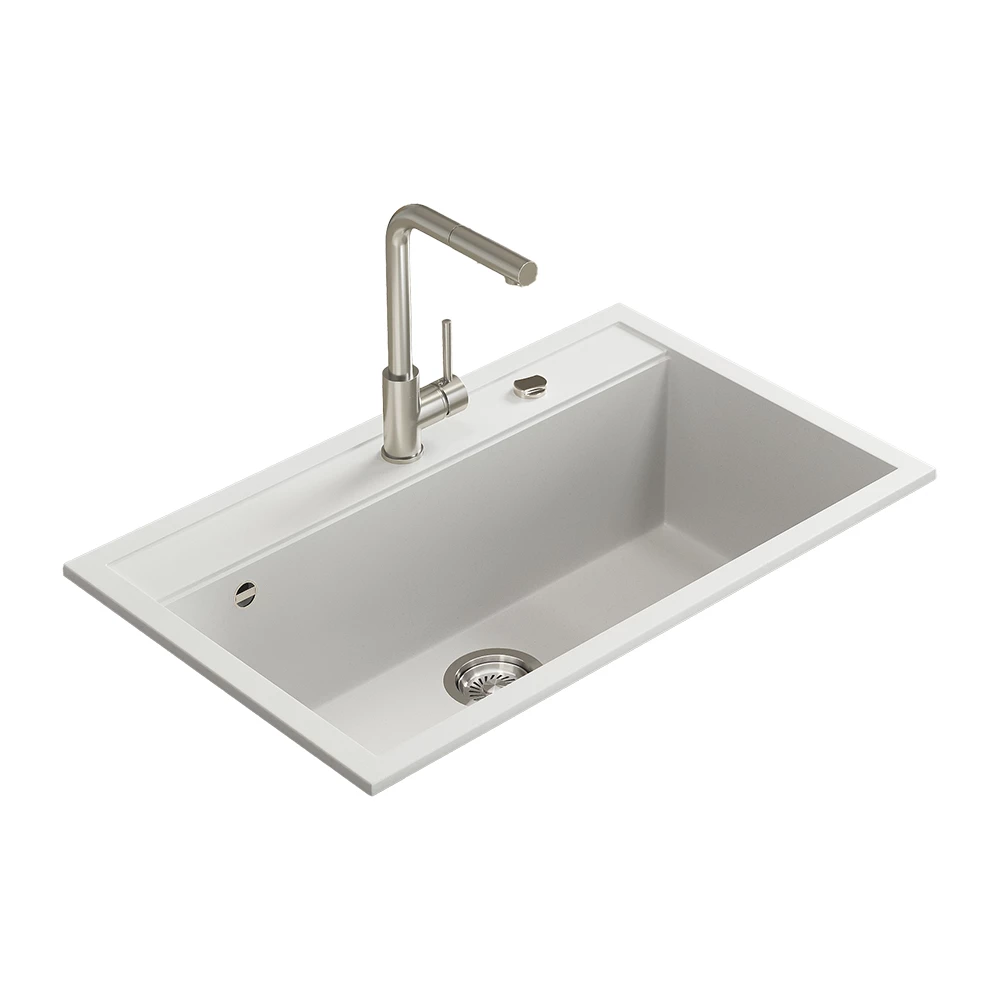 Lavello in Bianco on white background with decorative elements