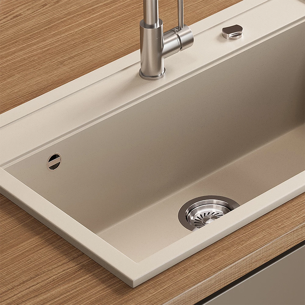 Close-up of Lavello in Beige, showing texture/details
