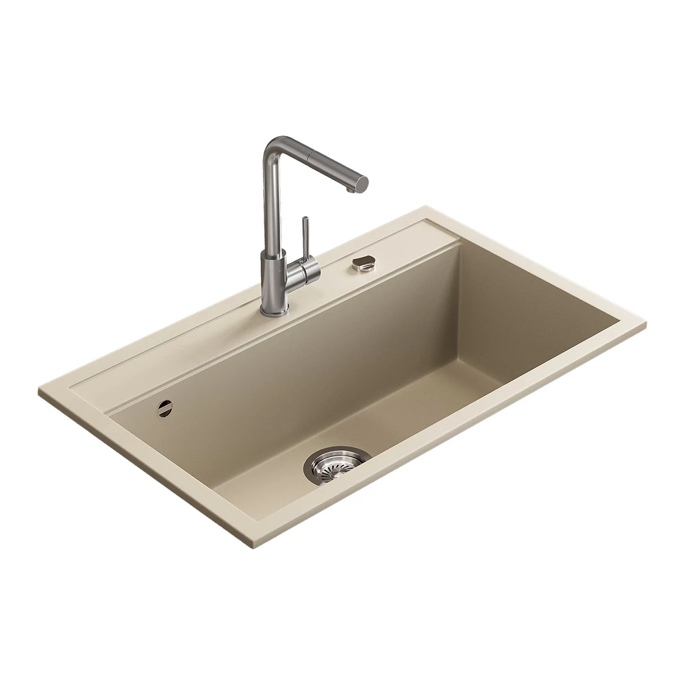 Lavello in Beige on white background with decorative elements