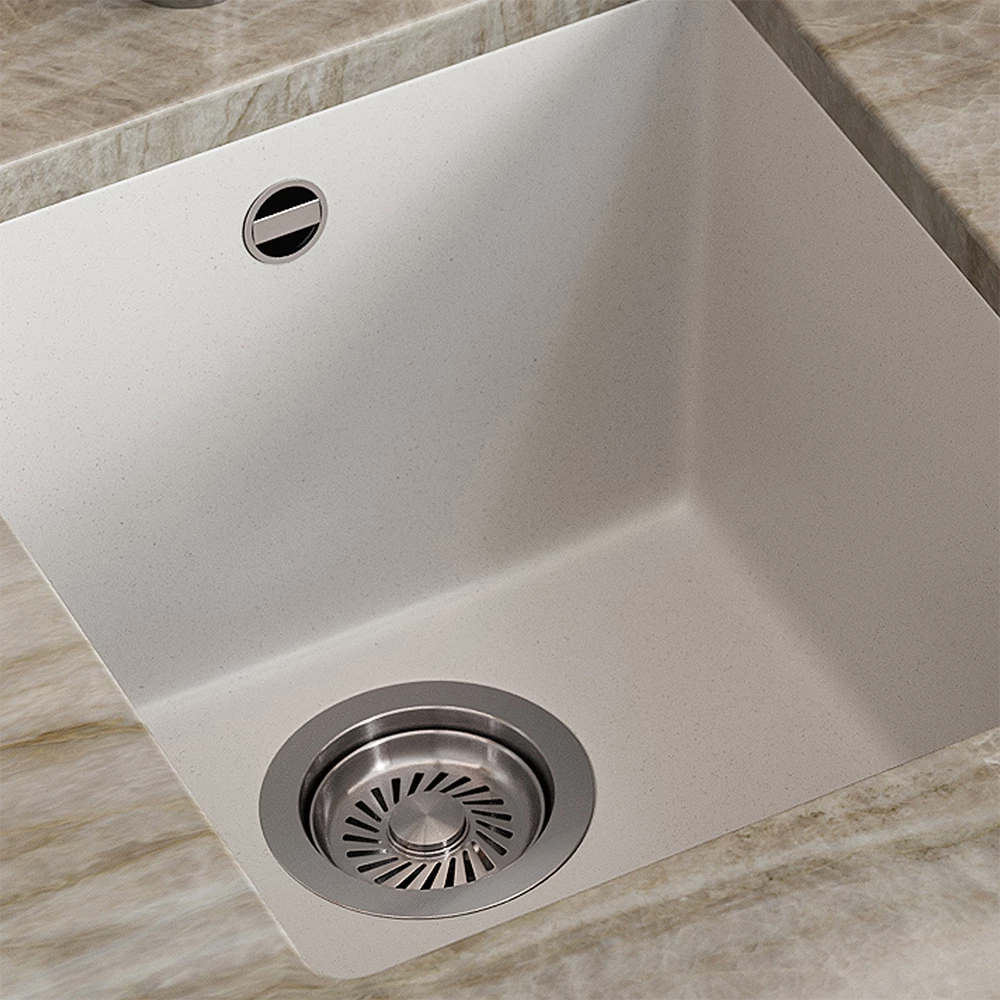 Close-up of Lavello in Bianco, showing texture/details