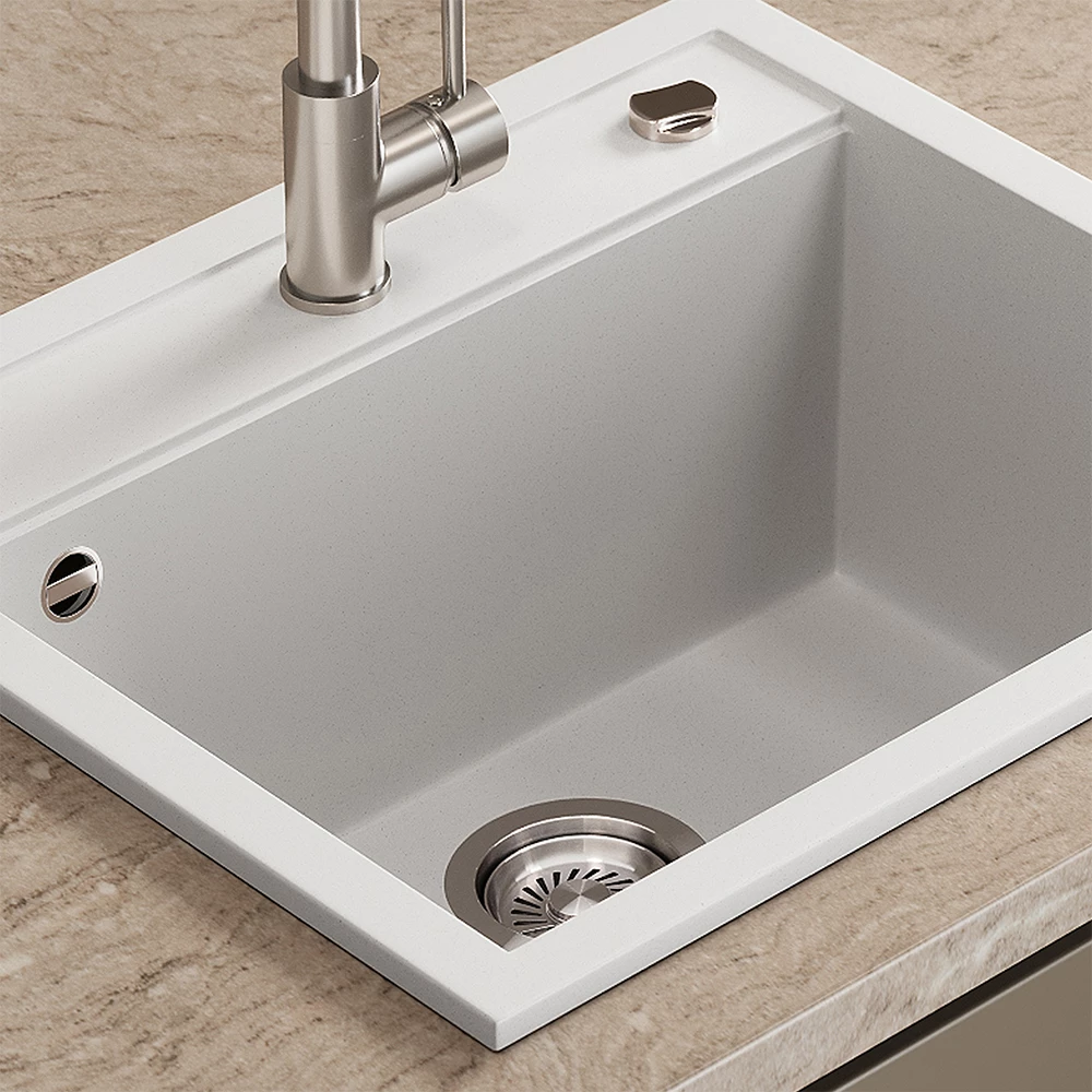 Close-up of Lavello in Bianco, showing texture/details