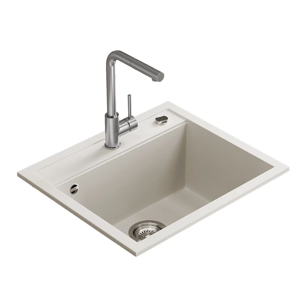 Lavello in Bianco on white background with decorative elements