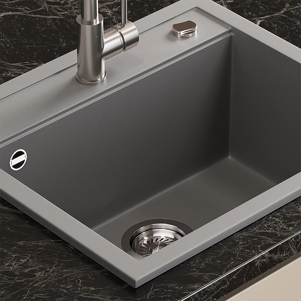 Close-up of Lavello in Grigio, showing texture/details
