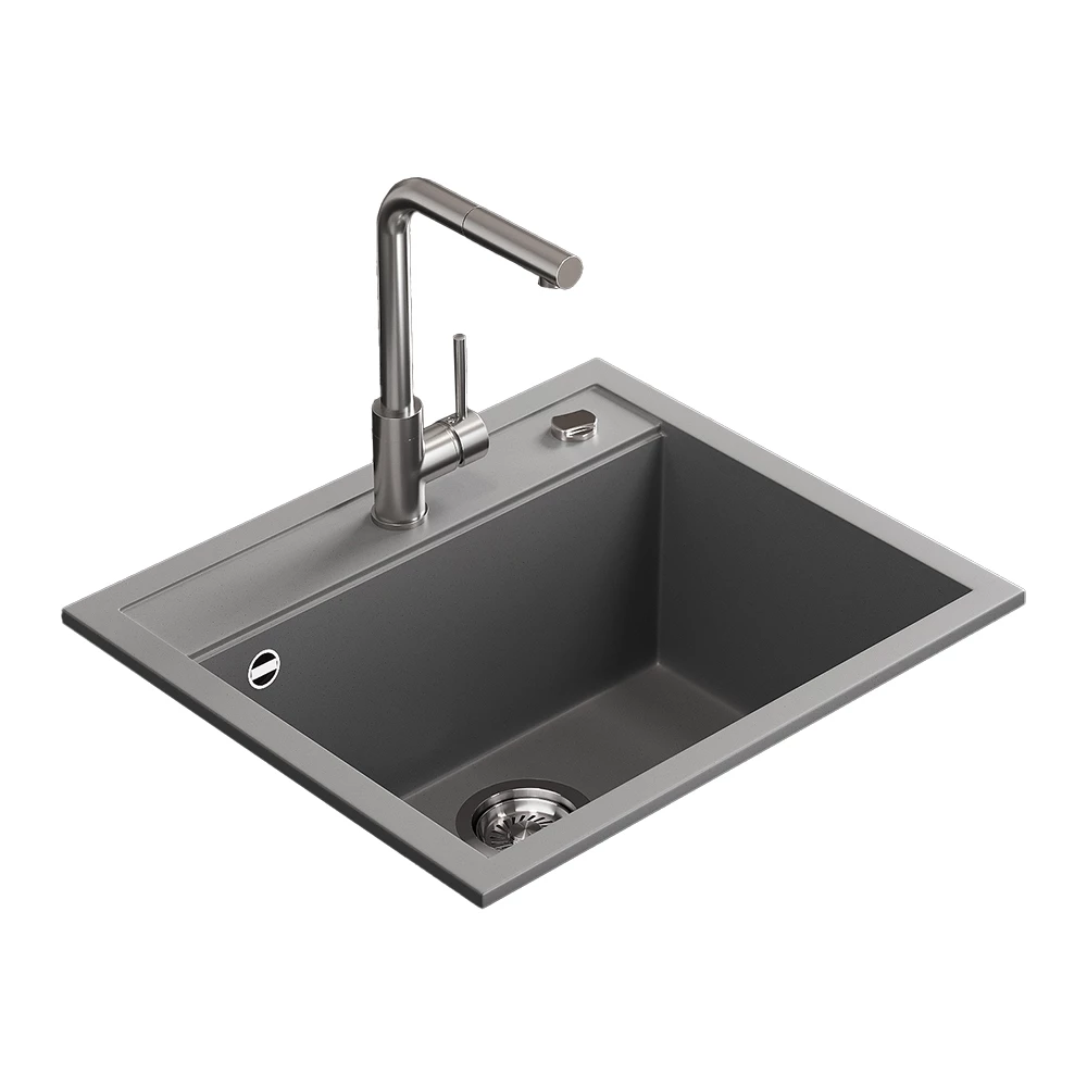 Lavello in Grigio on white background with decorative elements