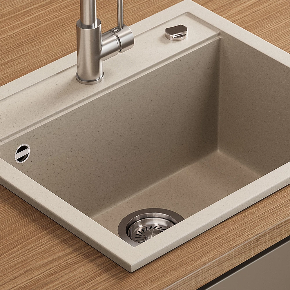 Close-up of Lavello in Beige, showing texture/details