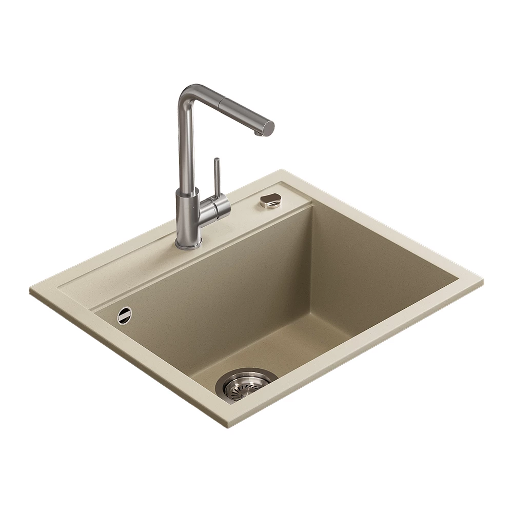 Lavello in Beige on white background with decorative elements