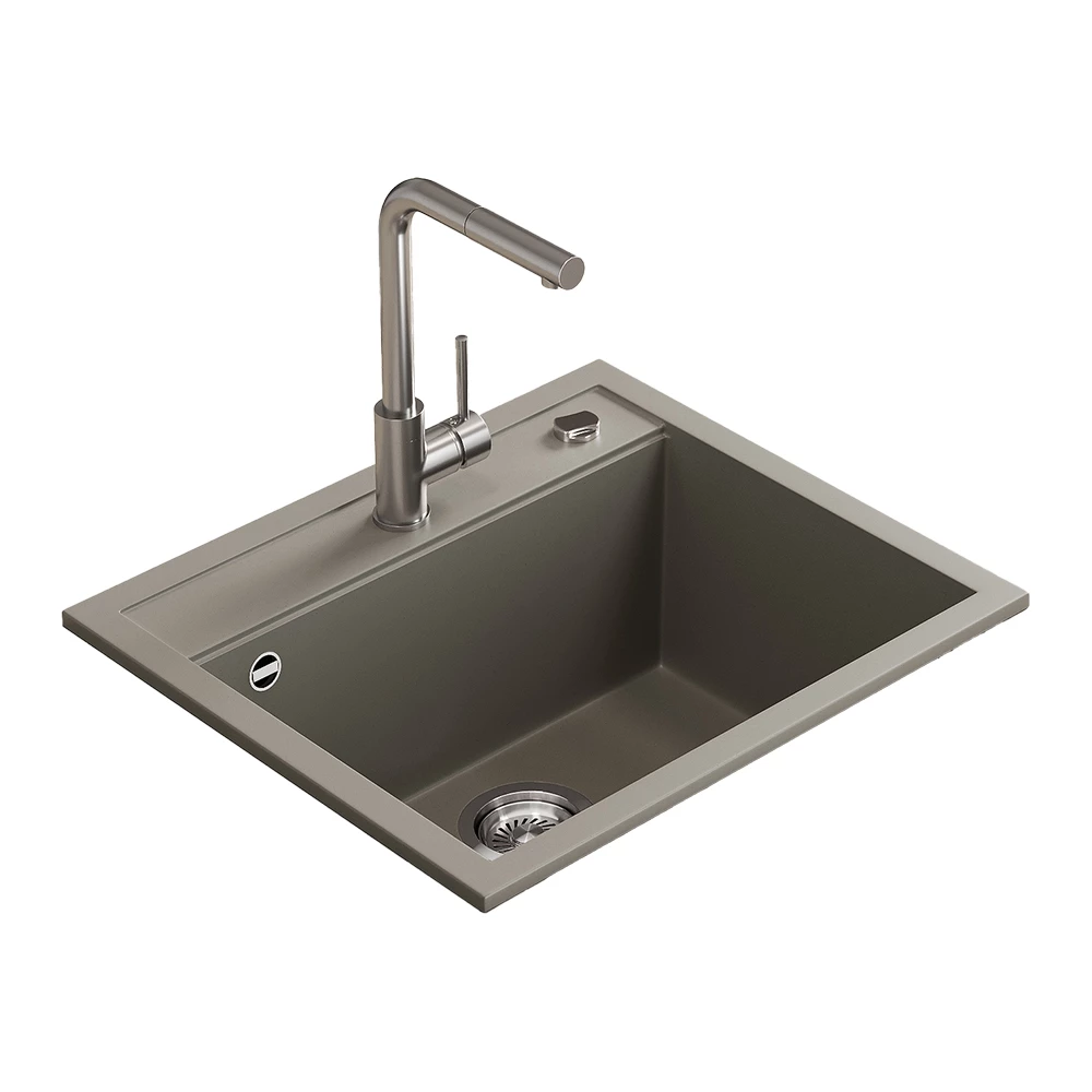 Lavello in Calcestruzzo on white background with decorative elements