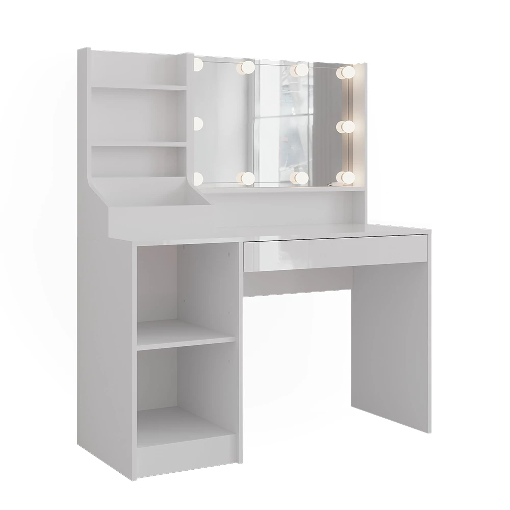 Stolik do przebierania w kolorze Biały/biały wysoki połysk na białym tle