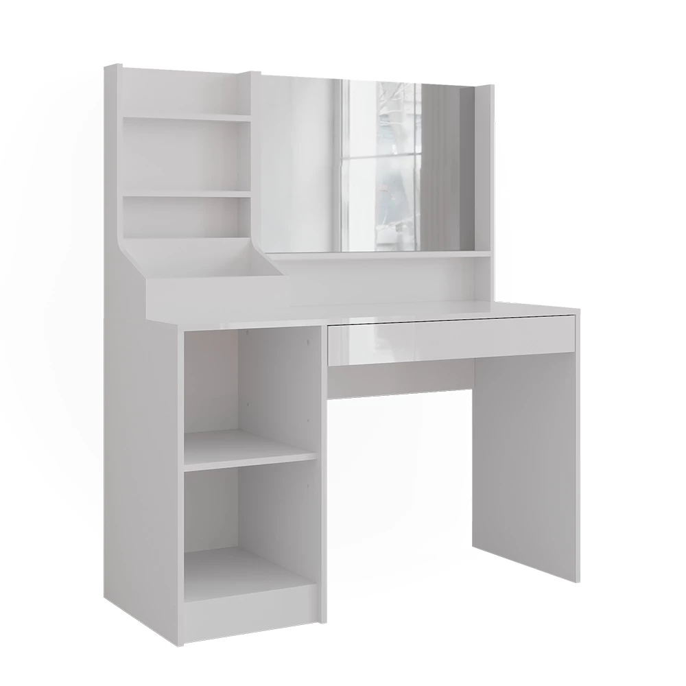 Tavolo da toeletta in Bianco/bianco lucido su sfondo bianco