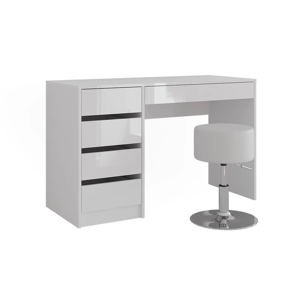 Vanity table in White/white high gloss on white background