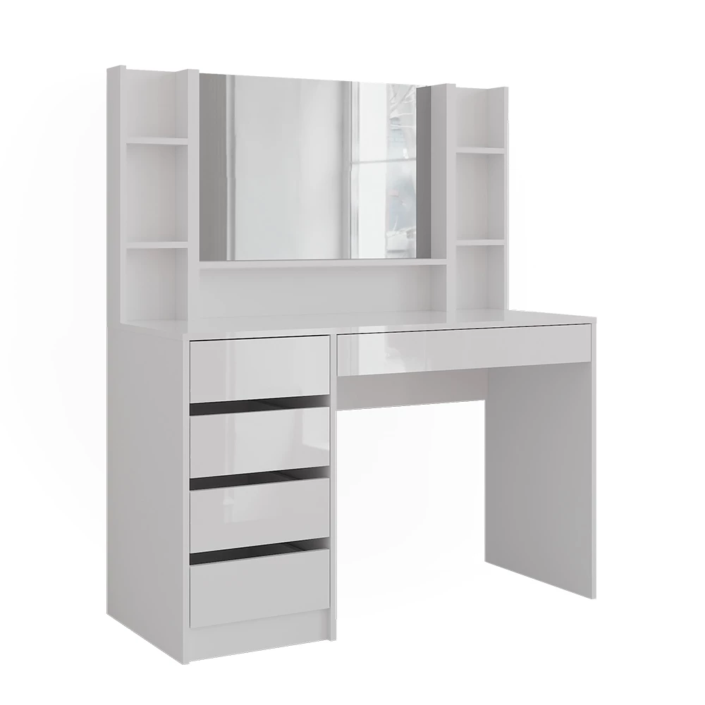 Kaptafel in Wit/wit hoogglans op een witte achtergrond