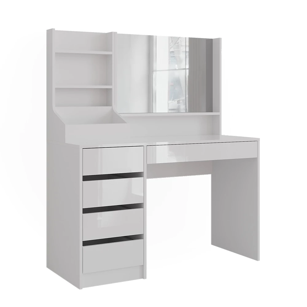 Kaptafel in Wit/wit hoogglans op een witte achtergrond