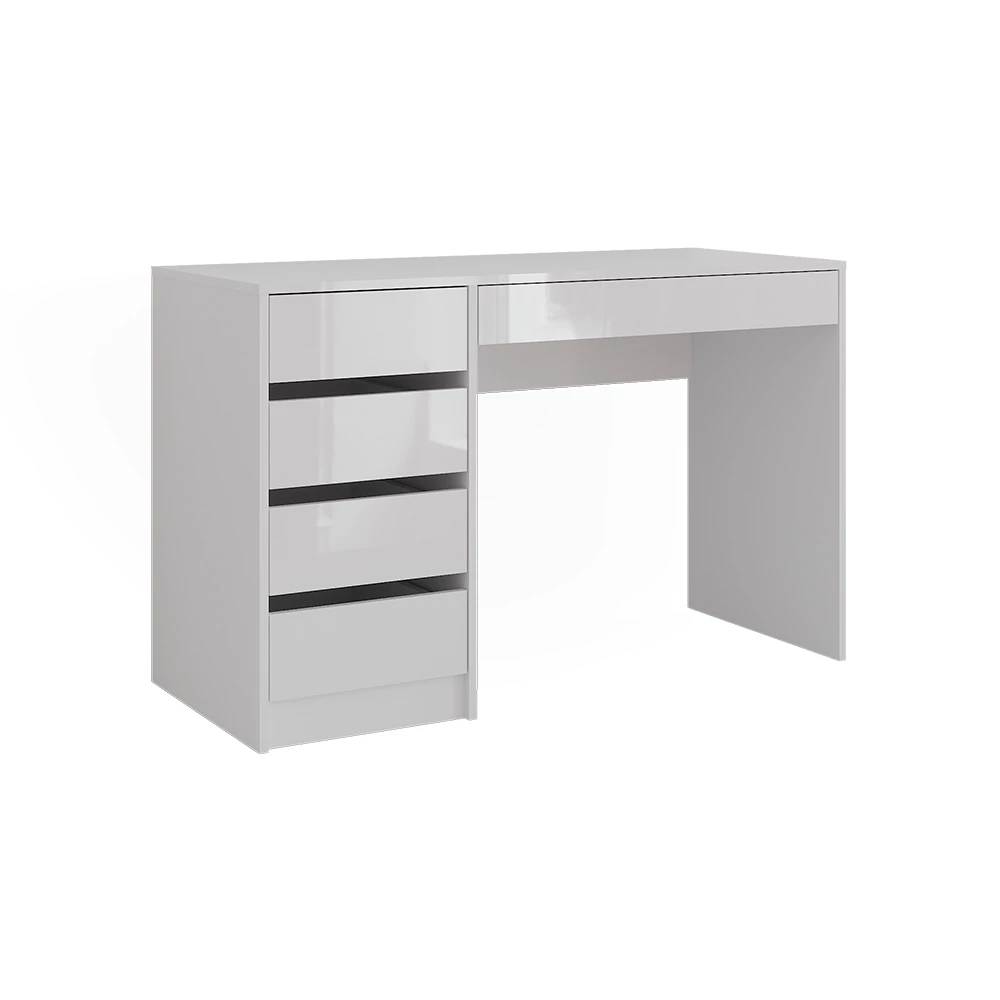 Stół do toalety w kolorze Biały/biały wysoki połysk na białym tle