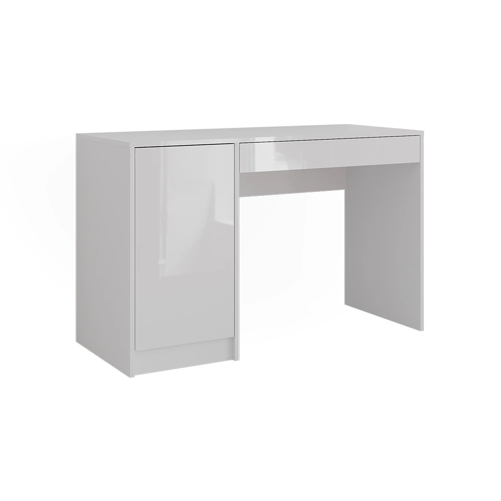 Coiffeuse en blanc/blanc brillant sur fond blanc