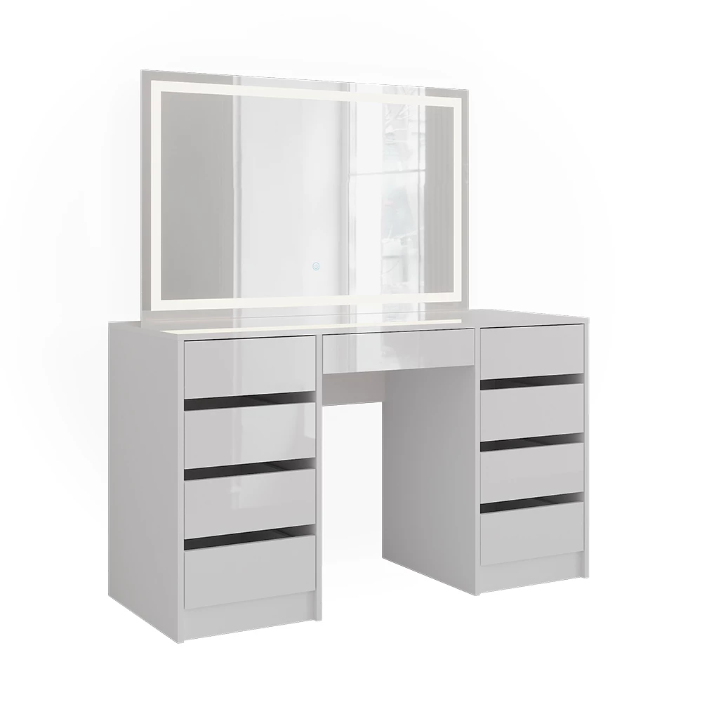 Tavolo da toeletta in Bianco/bianco lucido su sfondo bianco