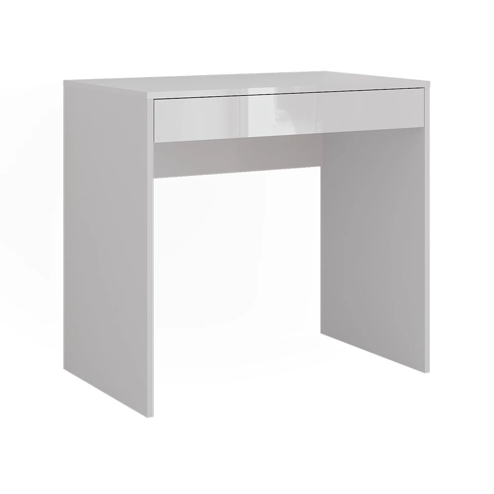 Coiffeuse en blanc/blanc brillant sur fond blanc