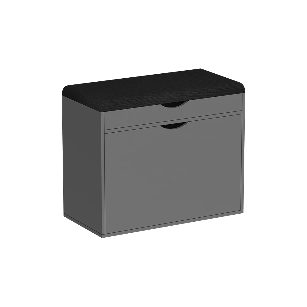 Skobänk in antracit on white background