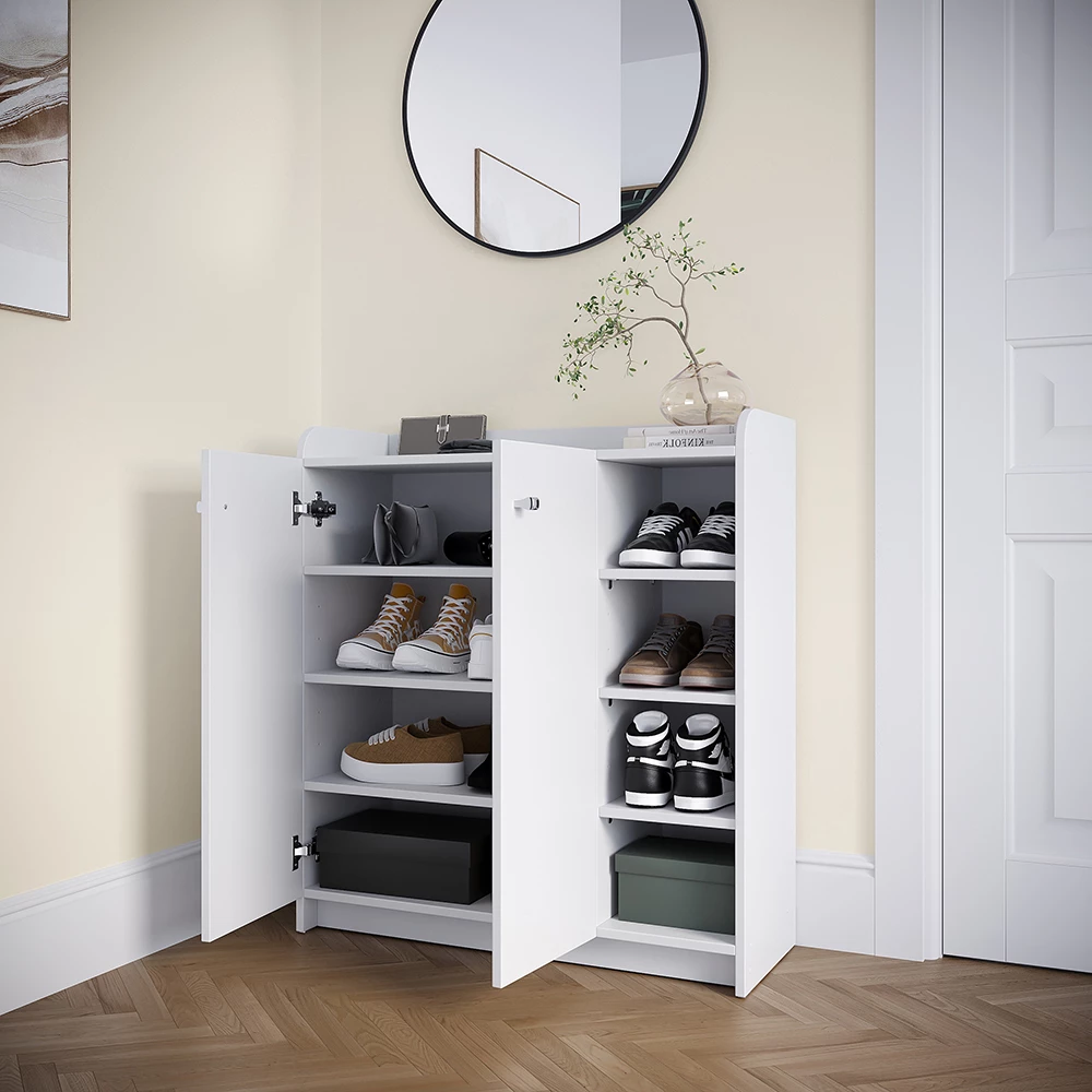 Schuhschrank Moritz Weiß 83 x 91.4 cm mit 2 Türen Vicco