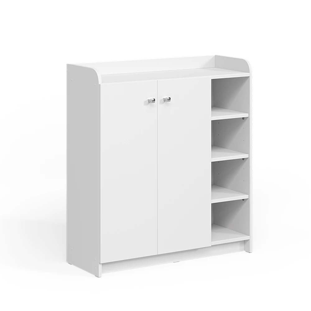 Schuhschrank in Weiß auf weißem Hintergrund