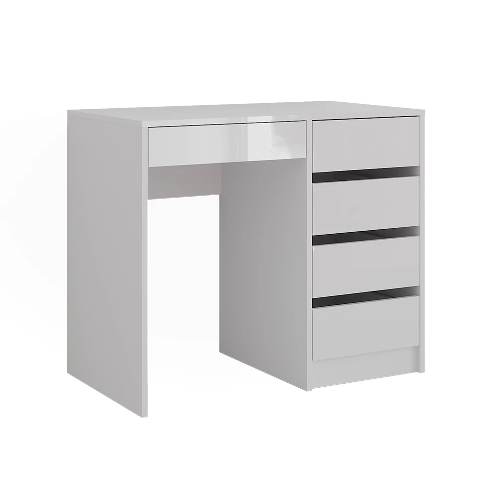 Stół do toalety w kolorze Biały/biały wysoki połysk na białym tle