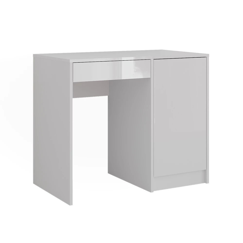 Tavolo da toeletta in Bianco/bianco lucido su sfondo bianco