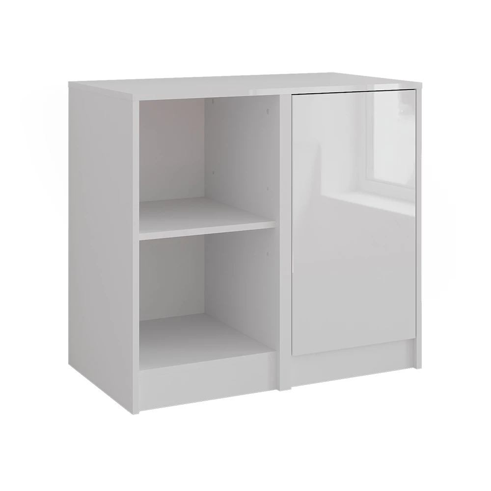 Sideboard in Wit/wit hoogglans on white background