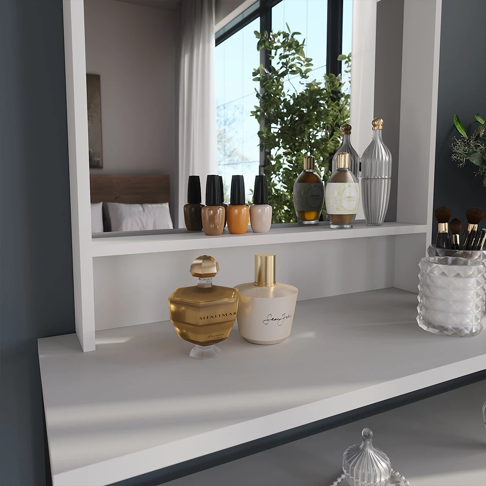 Primo piano di Guardaroba da ingresso in Bianco, mostrando texture/dettagli