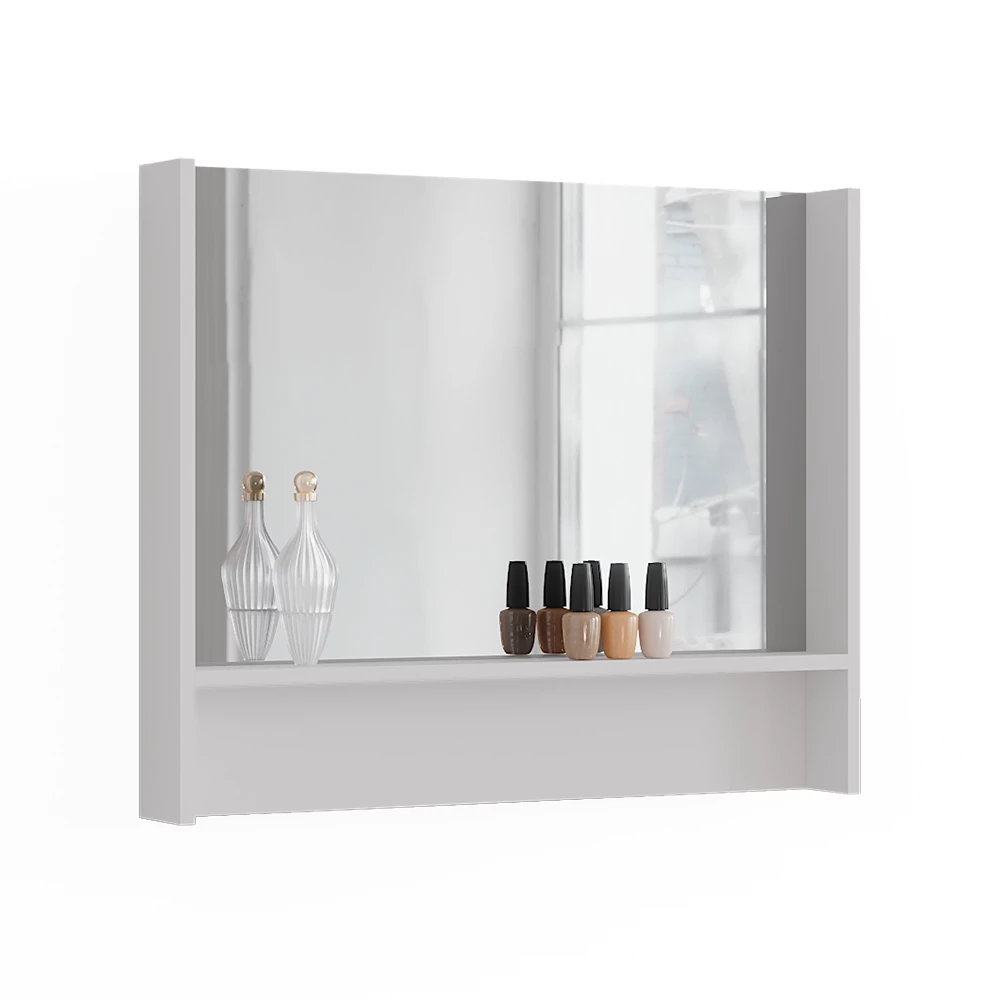 Wandspiegel in Wit op een witte achtergrond met decoratieve elementen