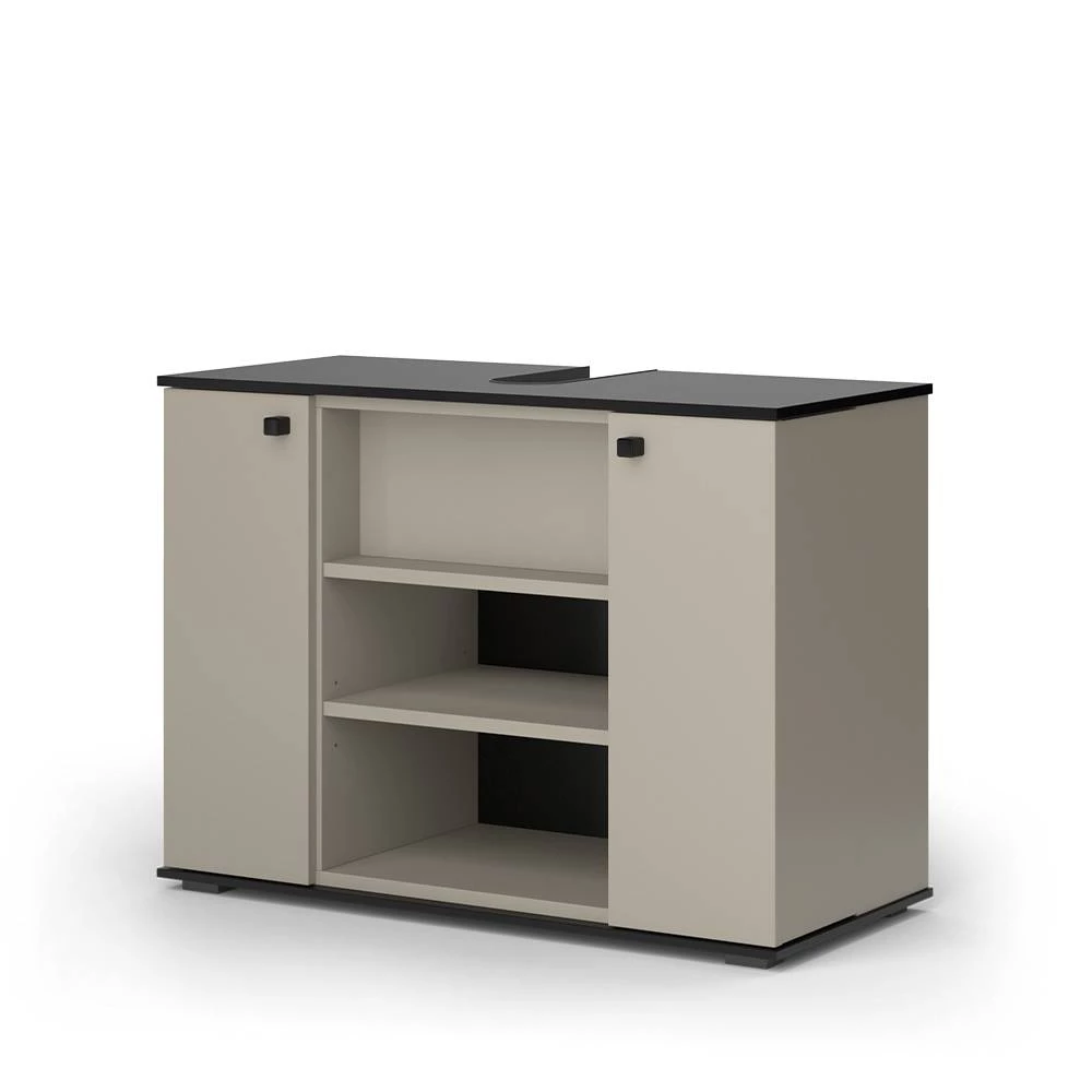 Mobiletto per lavabo in Grigio su sfondo bianco