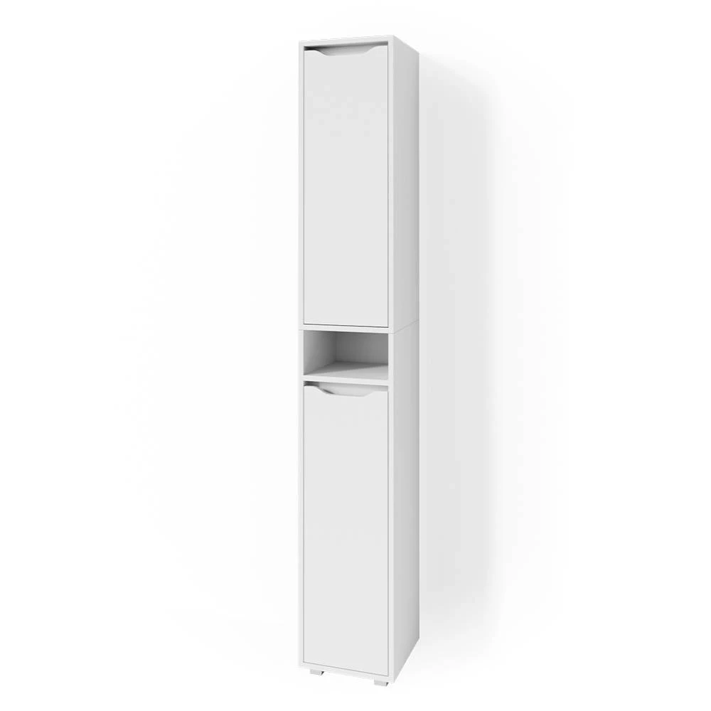 Badschrank in Weiß auf weißem Hintergrund