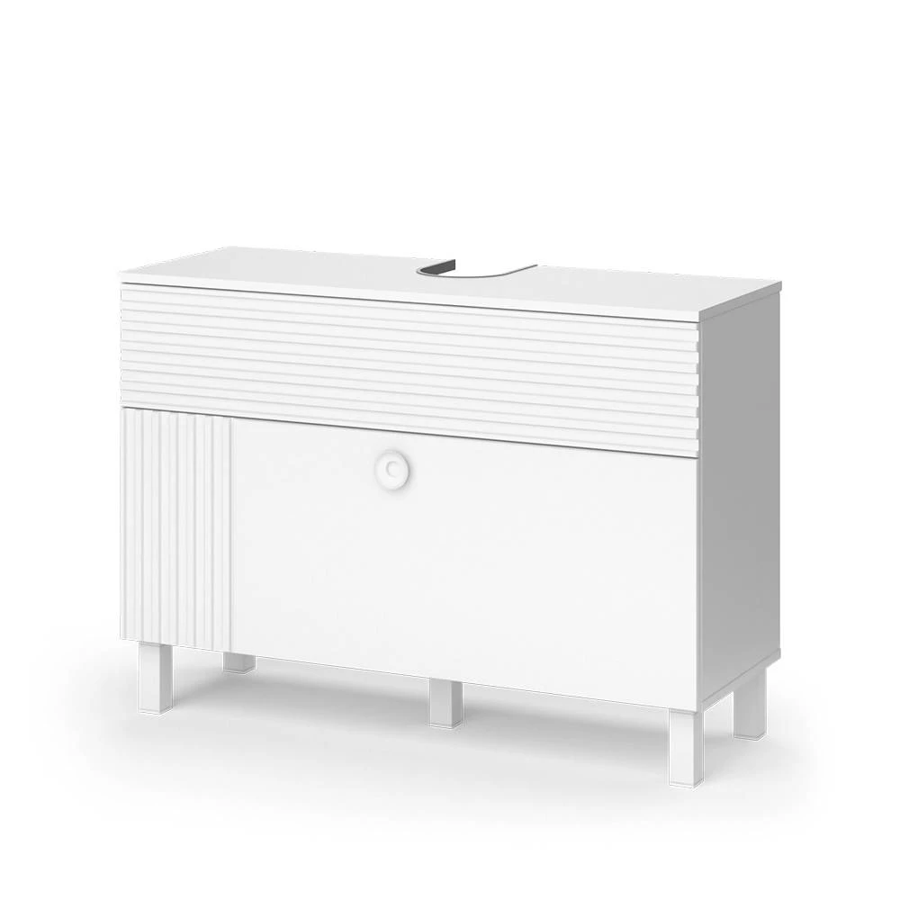 Wastafelonderkast in Wit op een witte achtergrond
