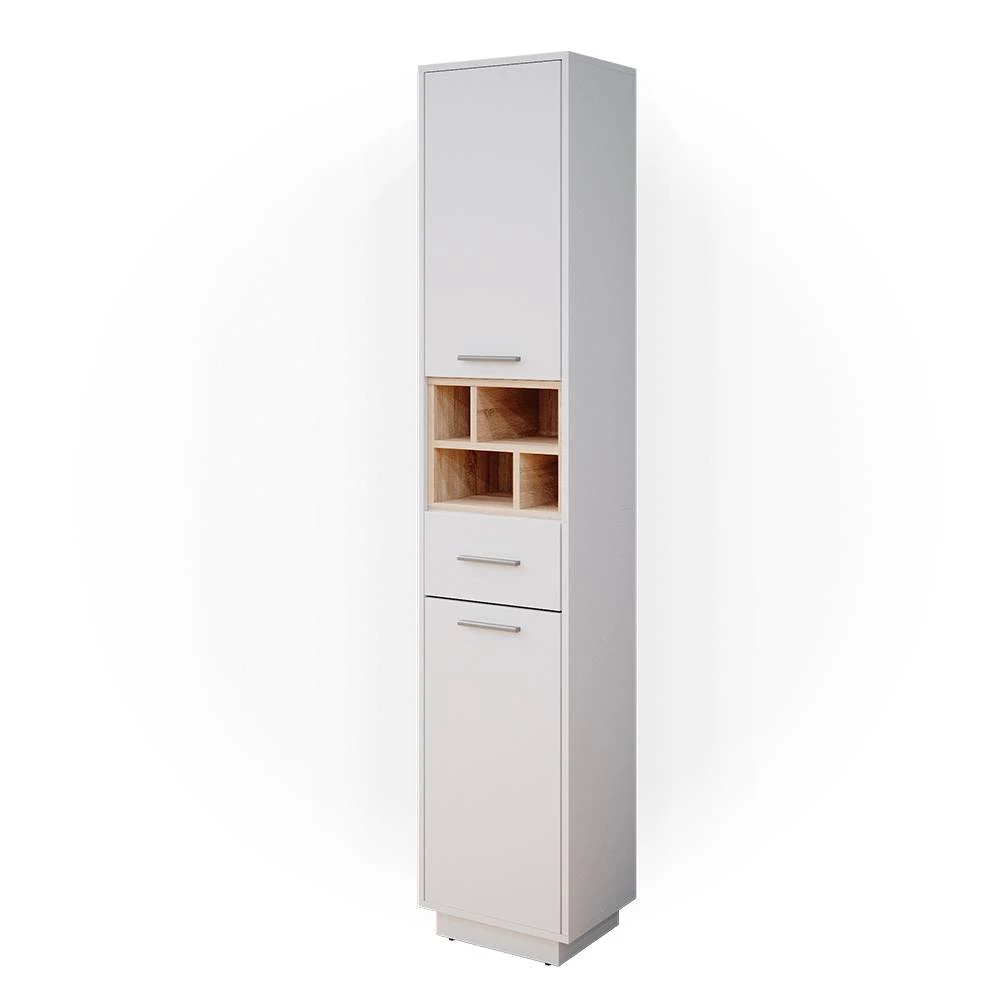 Meuble salle de bain en Blanc sur fond blanc