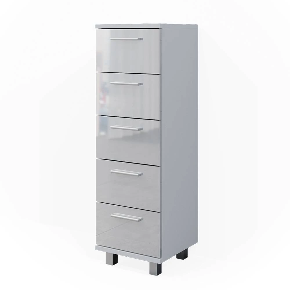 Armário de casa de banho in Branco alto brilho on white background