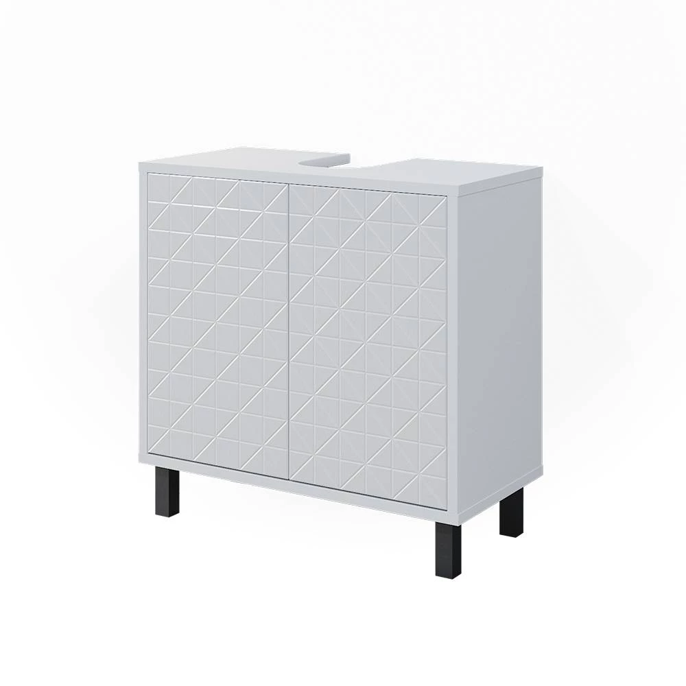 Wastafelonderkast in Wit op een witte achtergrond